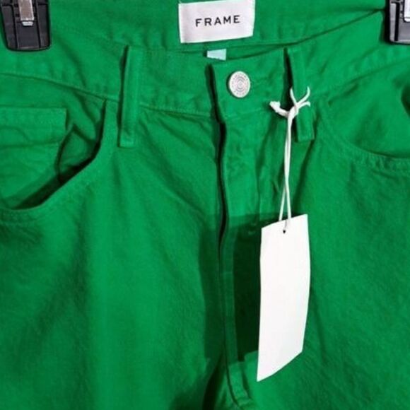 Frame Denim Le Slouch Jeans in Grass Green size 32 - Picture 2 of 11